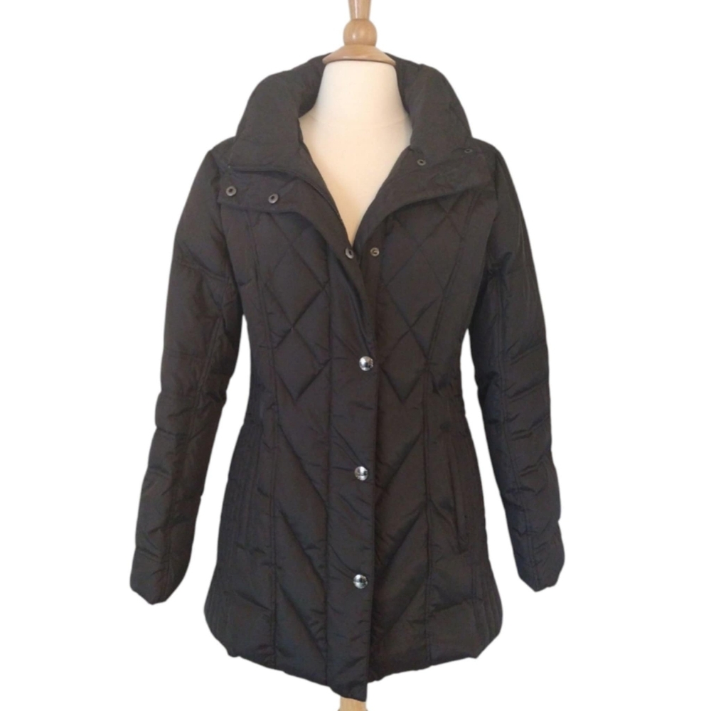 London Fog Diamond Pattern Down Puffer Coat Black Size M